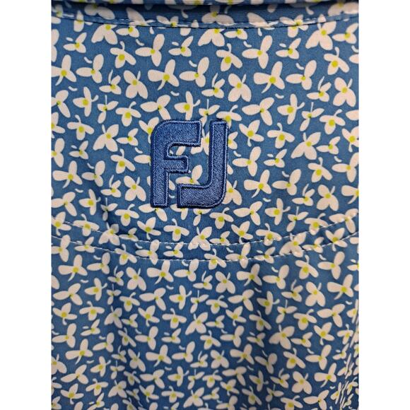 FootJoy Men's Blue Floral Print Fox Hollow Golf Club Polo Shirt Size‎ L - Picture 10 of 10